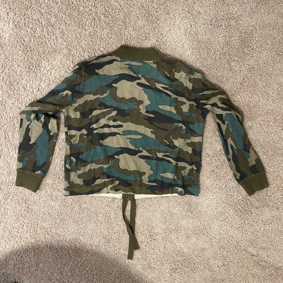 J. Crew Camo Zip Up Sweater Bomber Style Cardigan size M - Picture 5 of 13